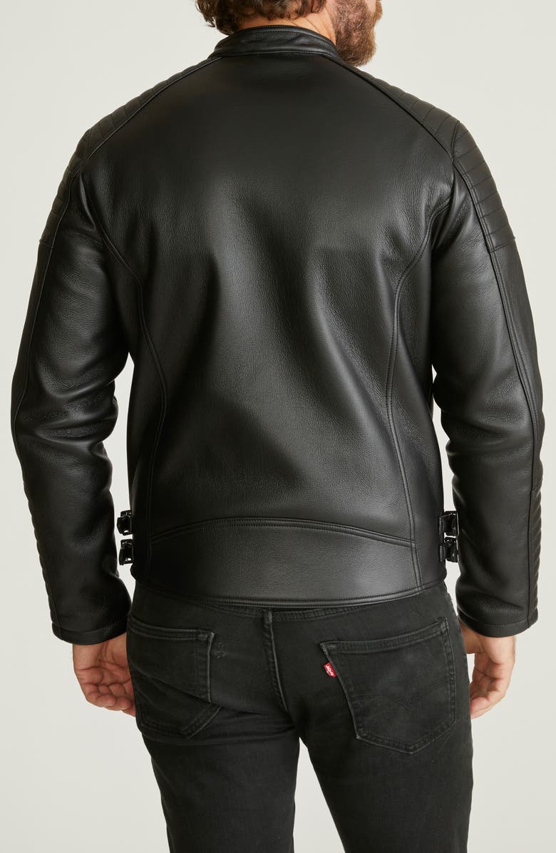 Robert Graham Faux Leather Moto Jacket, Alternate, color, Black