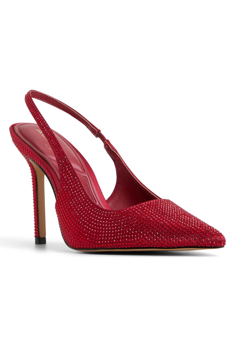 ALDO Lovebloom Slingback Pointed Toe Pump, Main, color, Dark Red