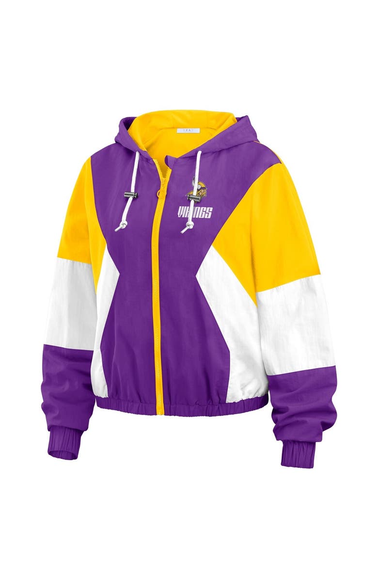 WEAR by Erin Andrews Women's WEAR by Erin Andrews Purple Minnesota Vikings Color Block Full-Zip Windbreaker Jacket, Alternate, color, Purple