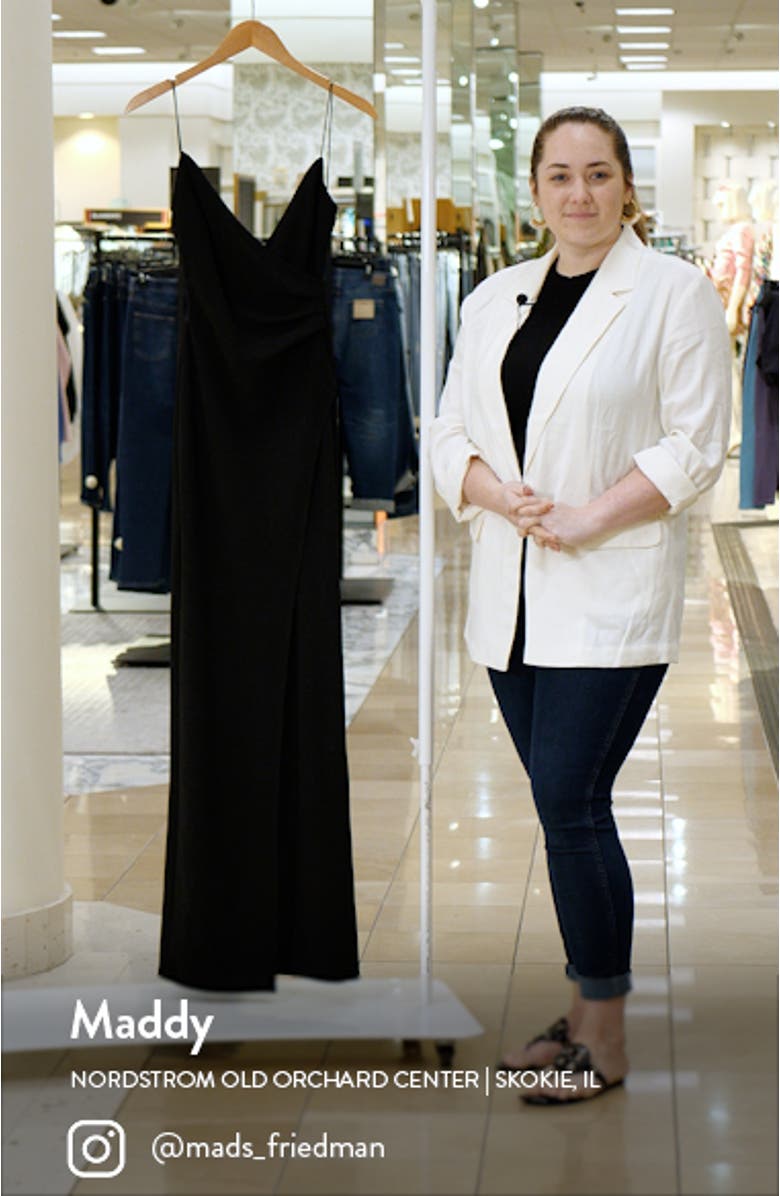 Surplice Open Back Tulip Hem Gown, sales video thumbnail