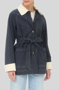 ZOE AND CLAIRE Tie Waist Trench Coat