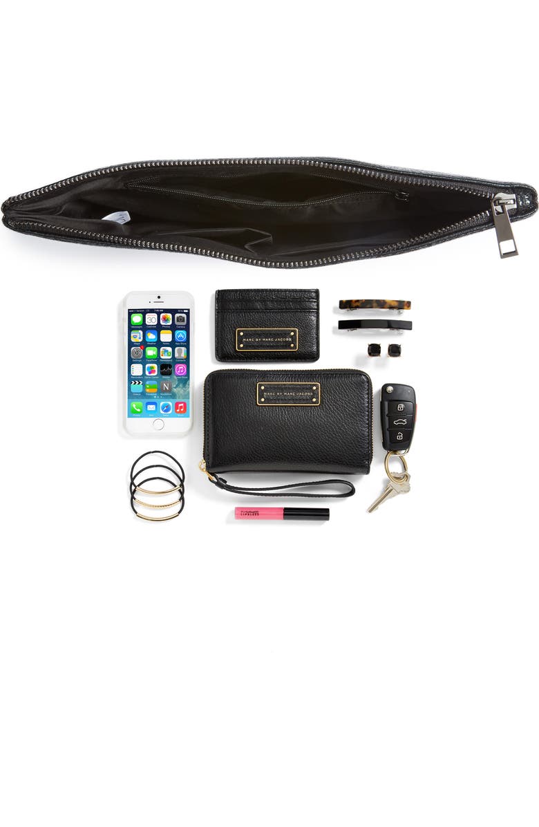 BP. Faux Leather Large Zip Pouch, Alternate, color,