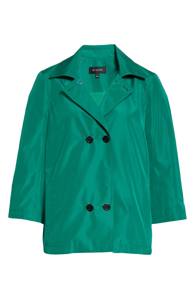 St. John Collection Lightweight Taffeta Double Breasted Jacket, Alternate, color, 