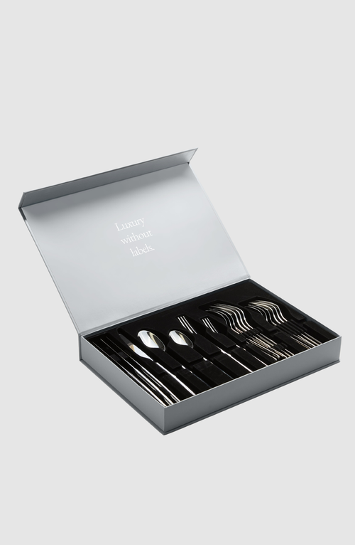 Italic Emilia Mirror Flatware Set In Metallic Silver