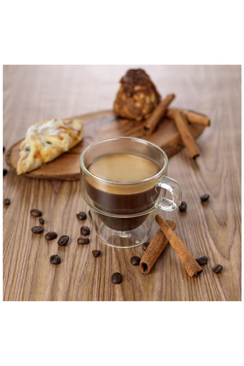 Stoiva Stackable Double Wall Espresso Cup - Set of 4, Alternate, color, CLEAR