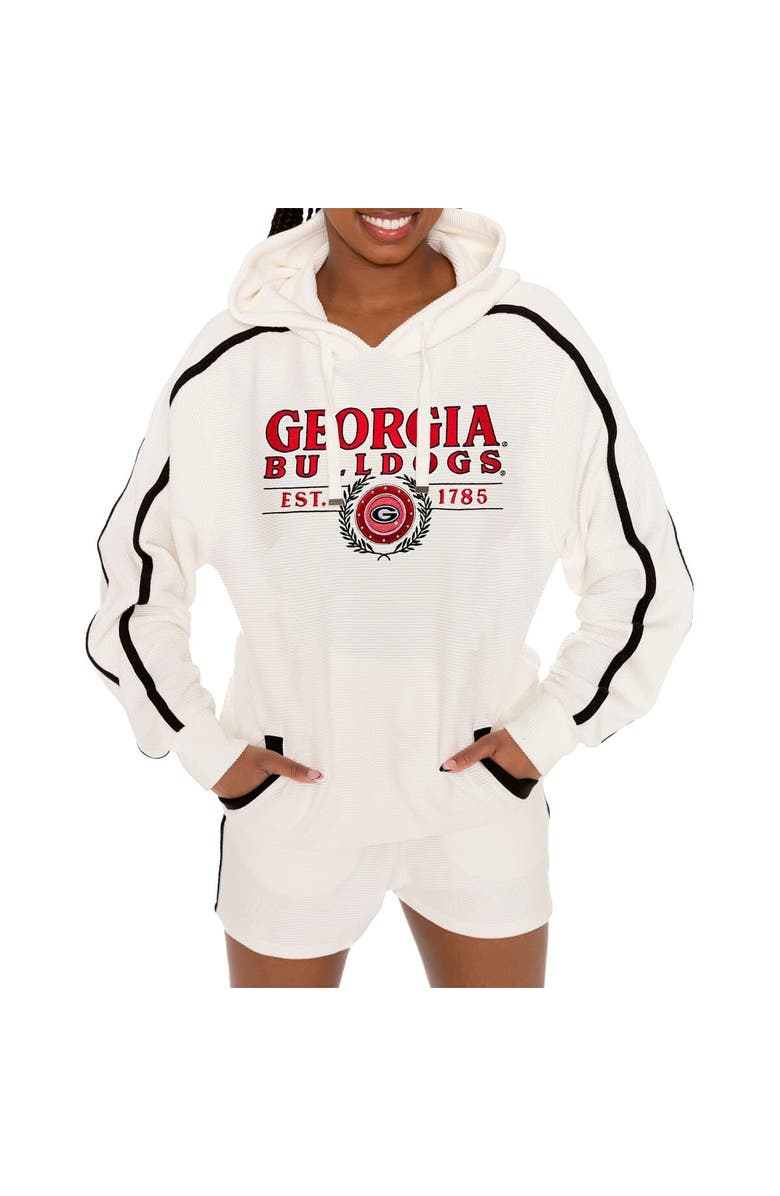 GAMEDAY COUTURE Women's Gameday Couture Cream Georgia Bulldogs Down, Set, Go Pullover Hoodie and Shorts Set, Main, color, Cream