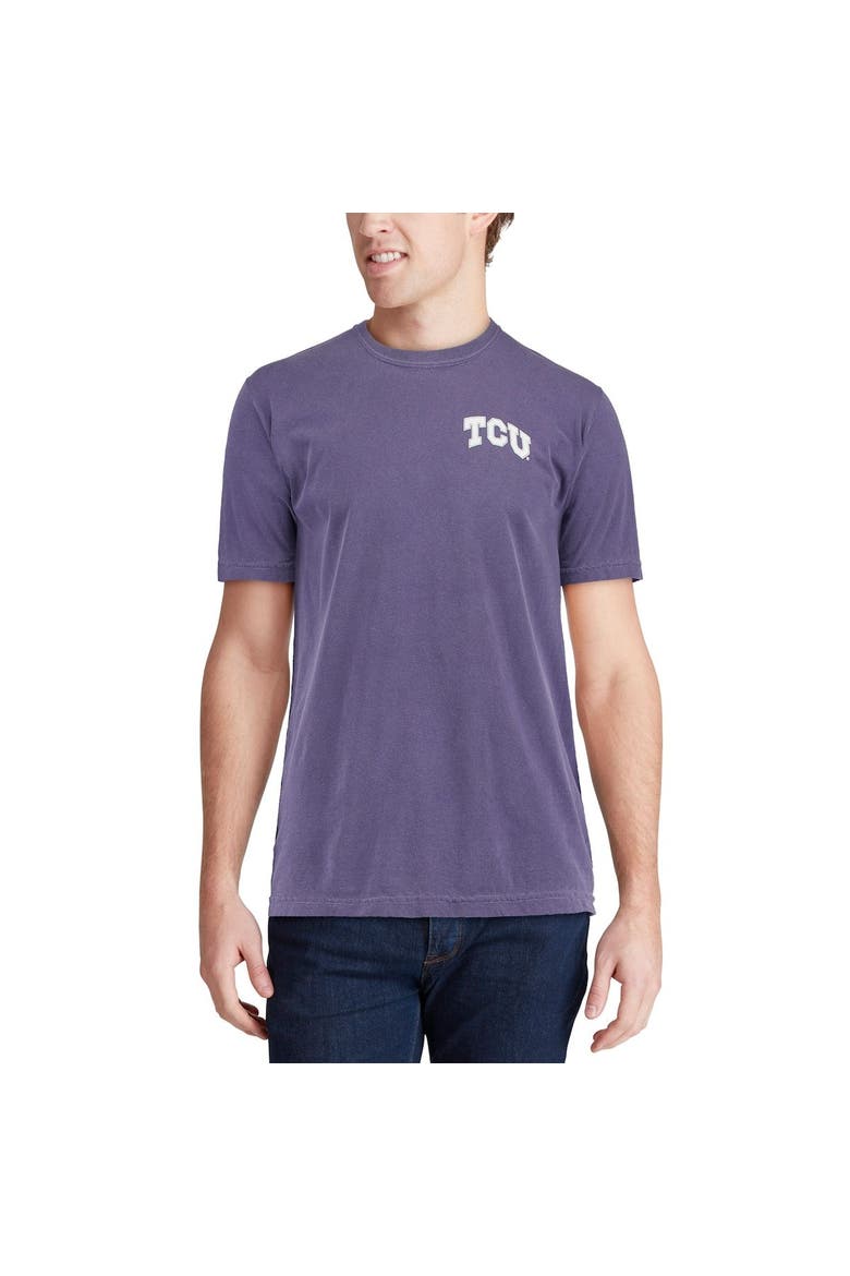 Men's Purple TCU Horned Frogs Baseball Flag Comfort Colors T-Shirt, Alternate, color, Purple
