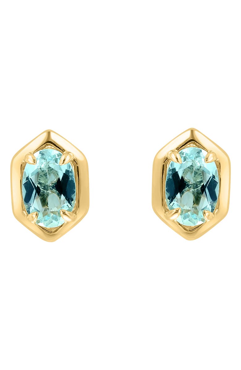 EFFY Oval Aquamarine Stud Earrings, Alternate, color, Blue