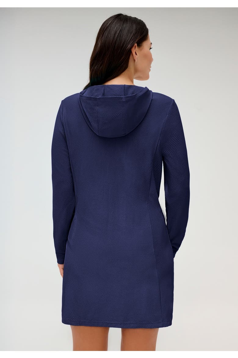 Chlorine Resistant Quick Dry Hoodie Zip Front Cover Up, Alternate, color, Navy