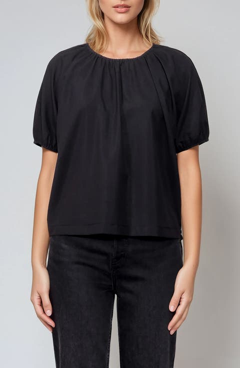 Puff Sleeve Crepe Top