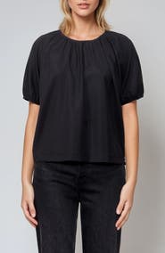 MELLODAY Puff Sleeve Crepe Top