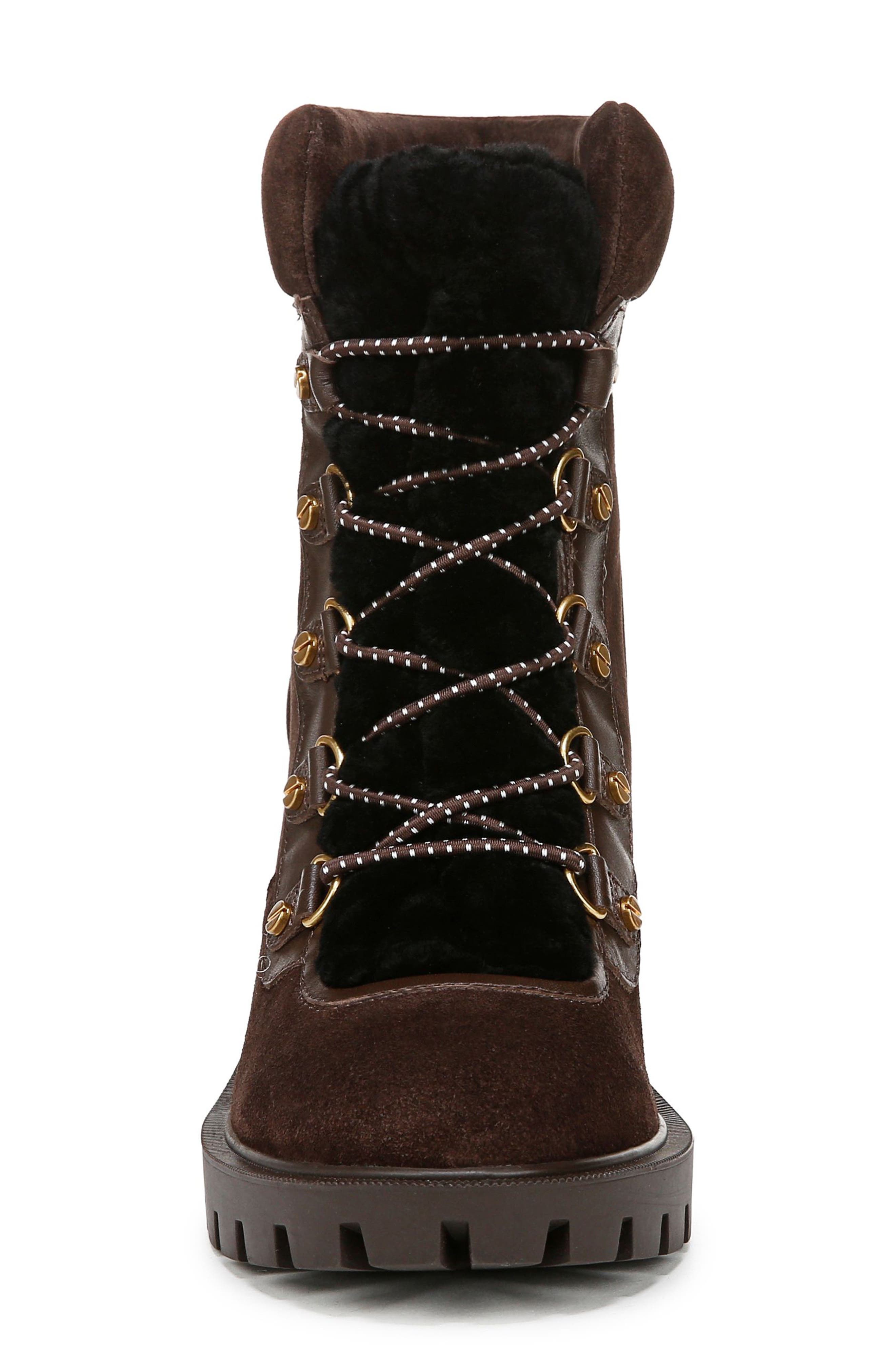 Veronica Beard Reece 2 Faux Fur Platform Bootie, Alternate, color, Espresso