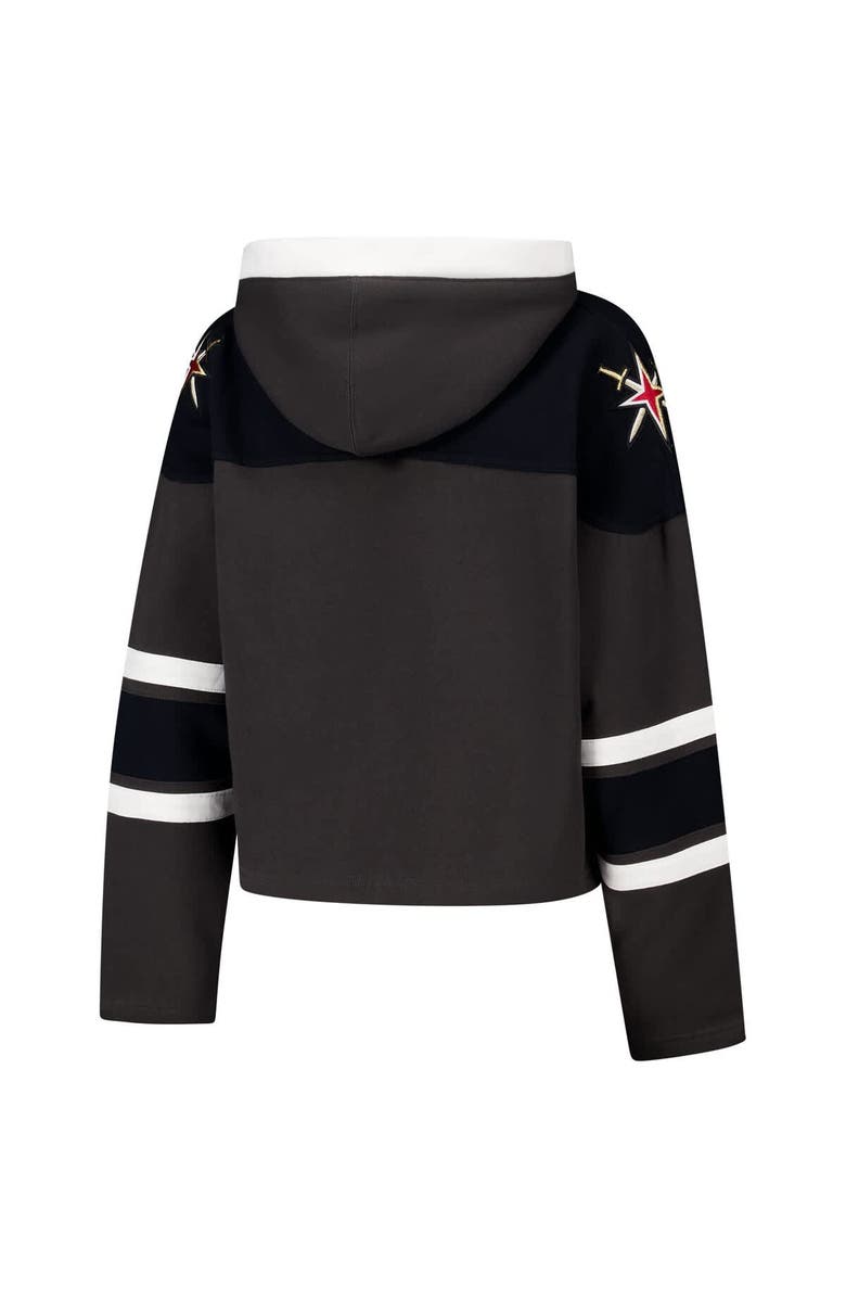 '47 Women's '47 Charcoal Vegas Golden Knights Cropped Superior Lacer Pullover Hoodie, Alternate, color, Charcoal