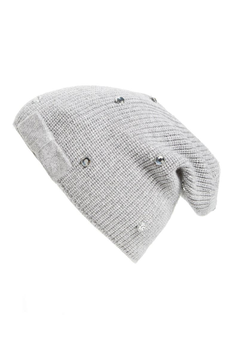 crystal beanie, Main, color, GREY MELANGE