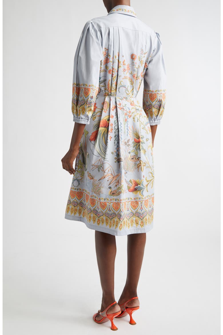 Floral Print Cotton Shirtdress, Alternate, color, PRINT ON PALE BLUE BASE