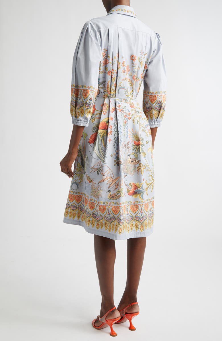 Etro Floral Print Cotton Shirtdress, Alternate, color, Print On Pale Blue Base
