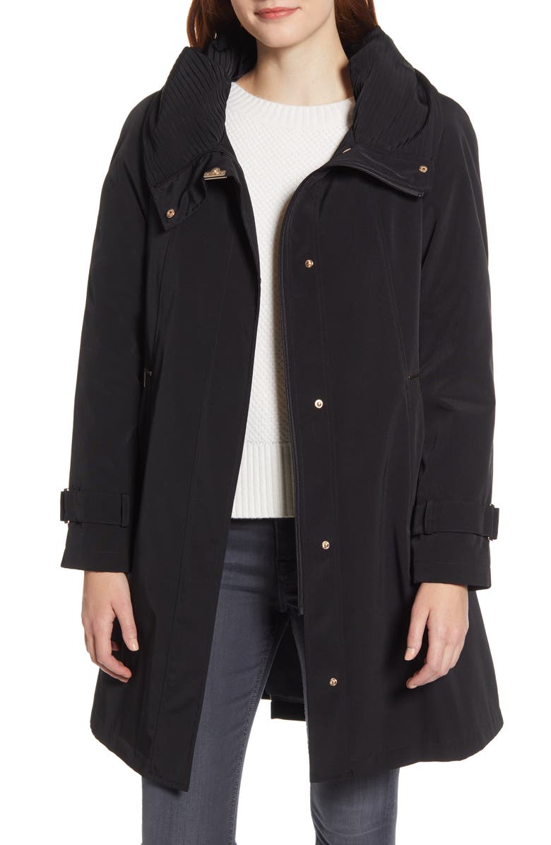 Gallery Water Repellent Hooded Raincoat, Main, color, 