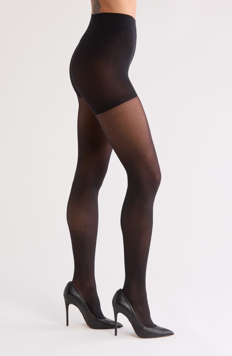 DKNY 2-Pack Opaque Tights, Main, color, Black