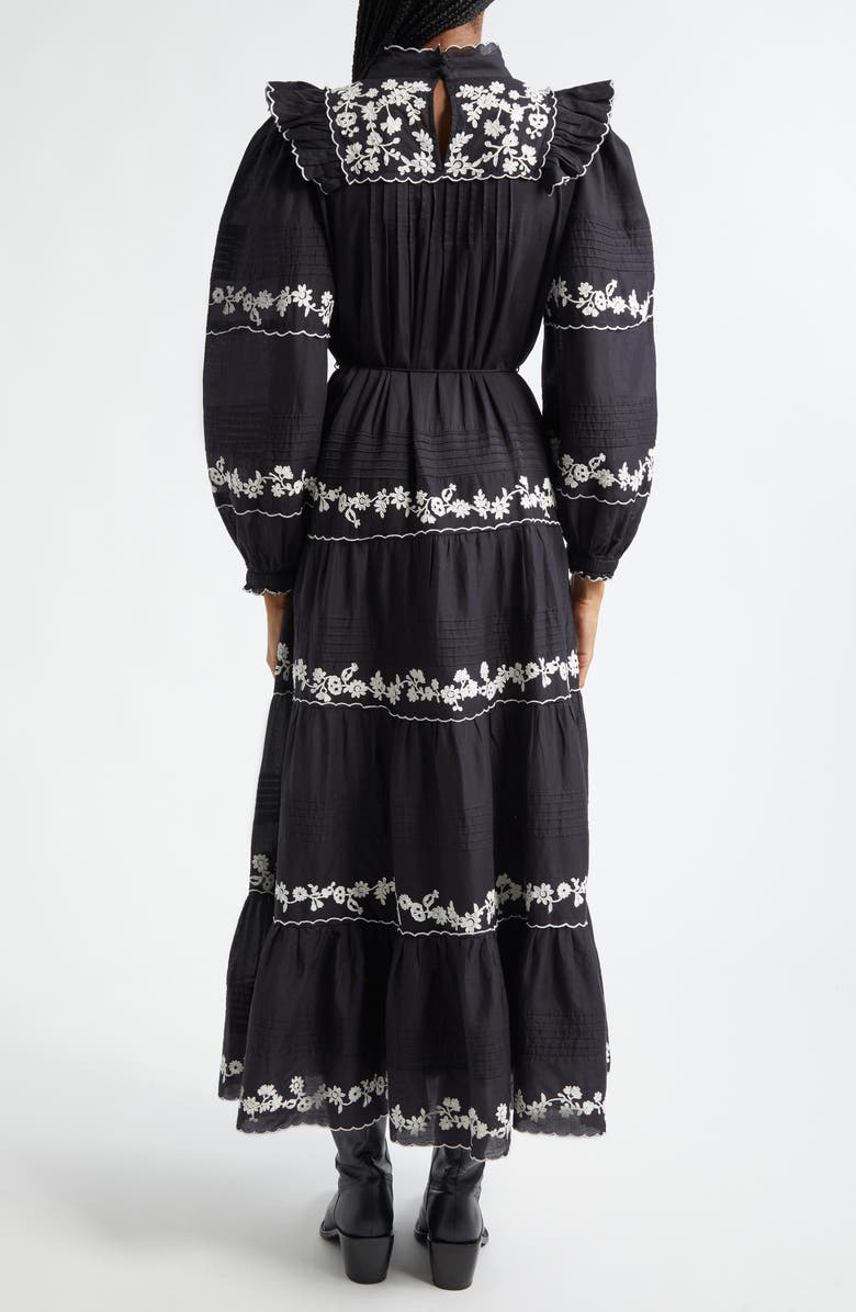 FARM Rio Flower Embroidery Long Sleeve Cotton Dress, Alternate, color, 