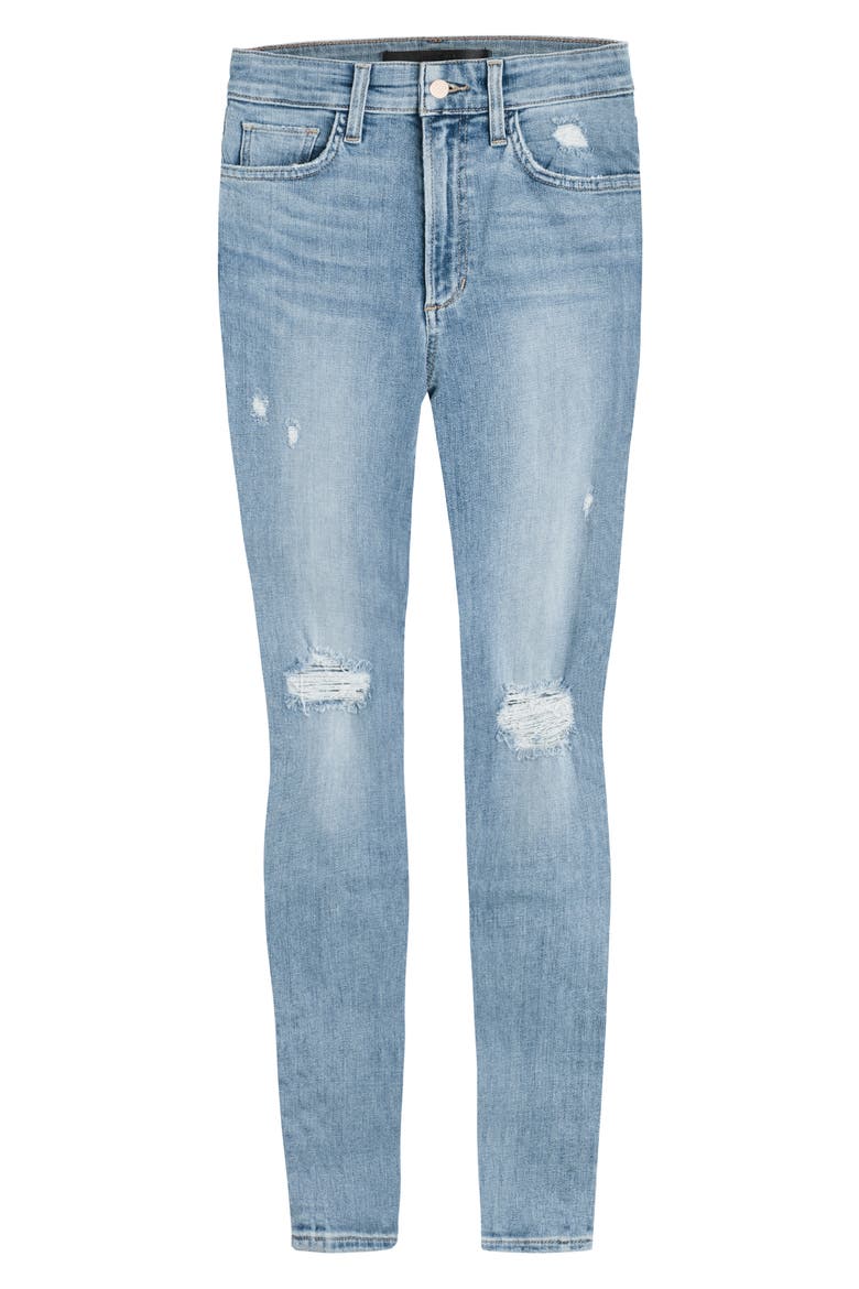 The Charlie Distressed High Waist Ankle Skinny Jeans, Alternate, color, WALL FLOWER
