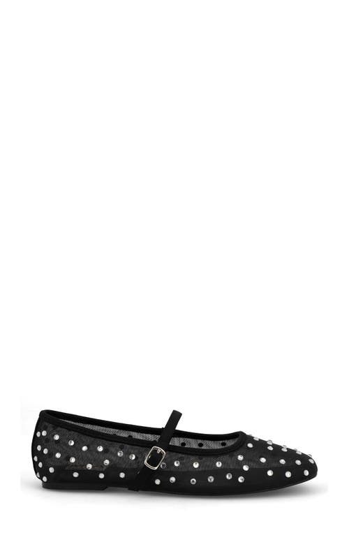 Mia Kerra Rhinestone Stud Ballet Flat In Black
