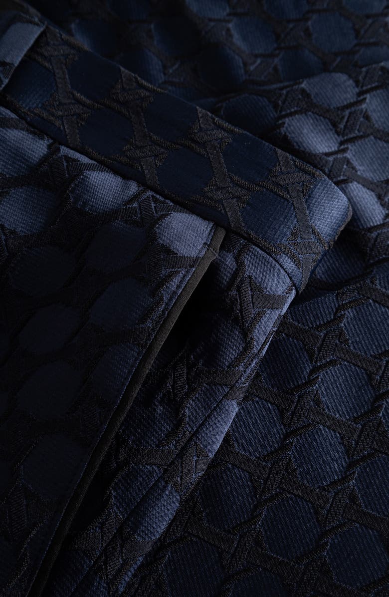 Twisted Tailor Papatya Slim Fit Navy Jacquard Suit Trousers, Alternate, color, 