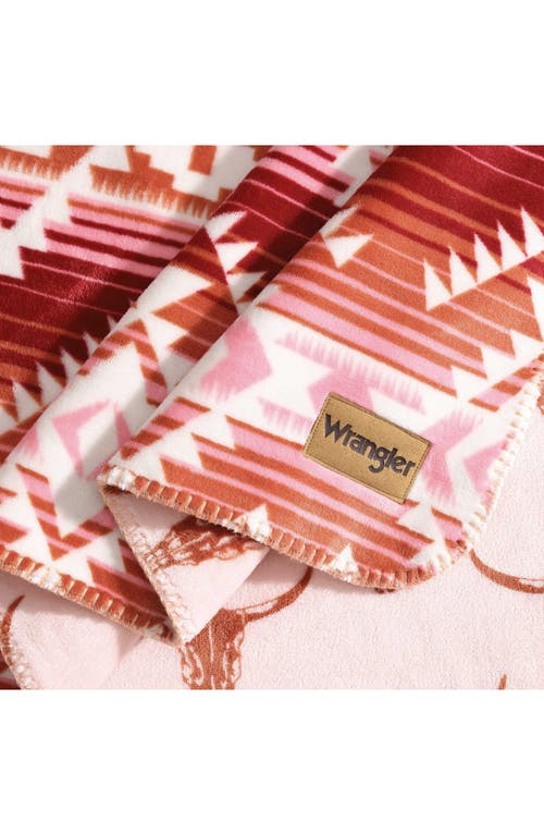 Wrangler Jericho Reversible Throw Blanket In Pink