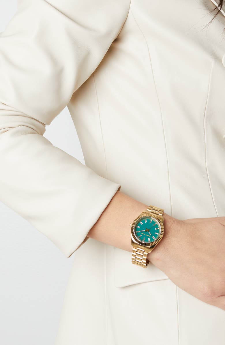 Rachie Shnay A Night in Malibu Bracelet Watch, 36mm, Alternate, color, Polo Green