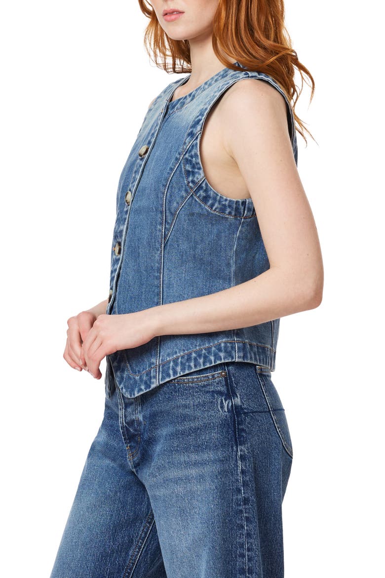 Cotton Denim Vest, Alternate, color, FRENCH LAUNDRY