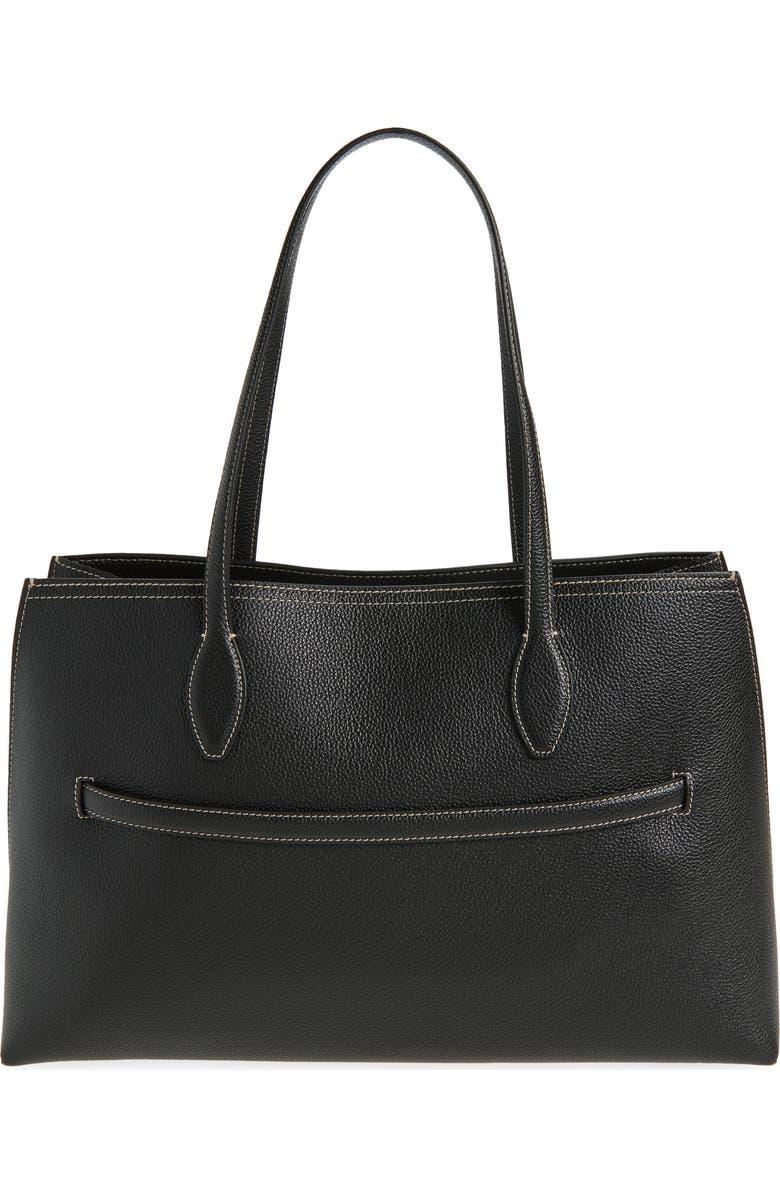 TOTEME Lounge Belted Leather Tote, Alternate, color, Black