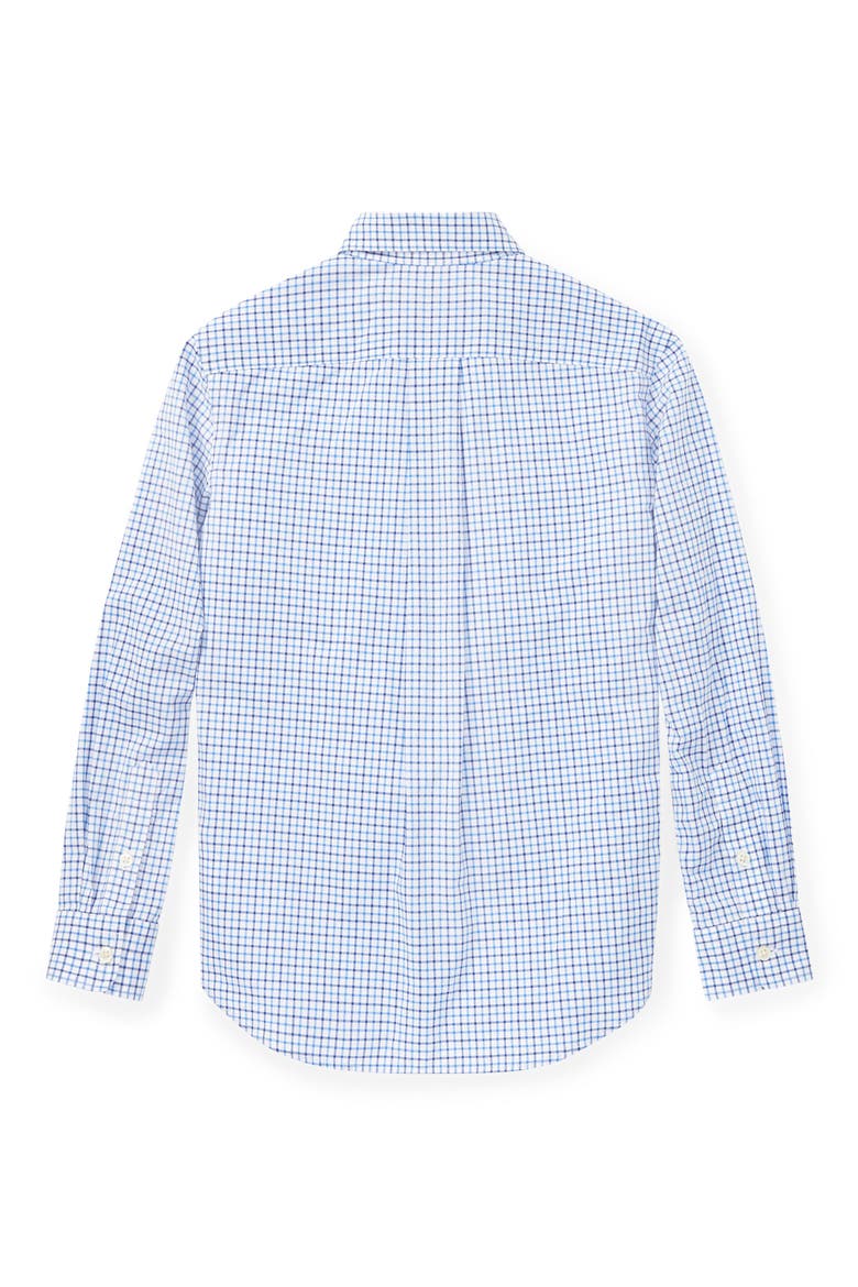 Kids' Tattersall Cotton Button-Down Shirt, Alternate, color, BLUE MU