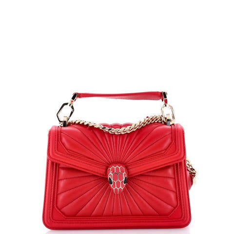 Serpenti Diamond Blast Shoulder Bag Quilted Leather Mini
