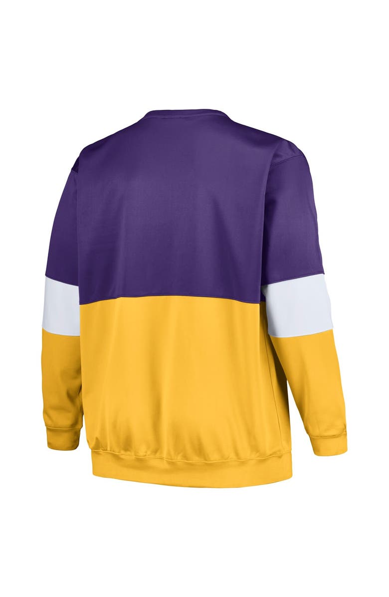 FANATICS Men's Fanatics Branded Purple/Gold Los Angeles Lakers Big & Tall Split Pullover Sweatshirt, Alternate, color, Purple