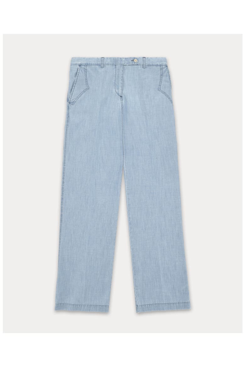 Jelene Chambray Trousers, Main, color, Bleach Wash