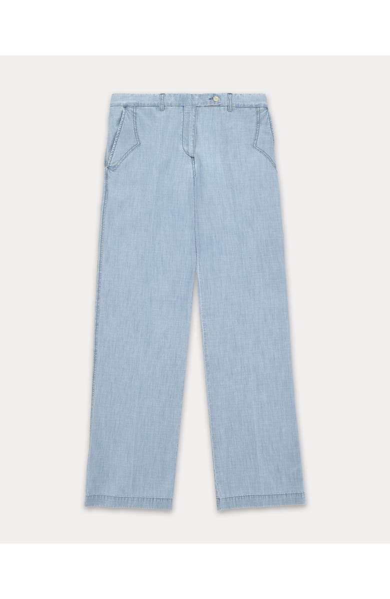 Fortela Jelene Chambray Trousers, Main, color, Bleach Wash