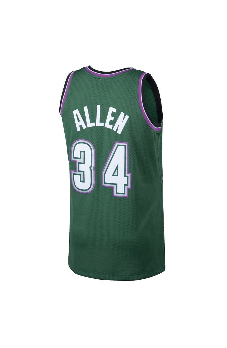 Mitchell & Ness Men's Mitchell & Ness Ray Allen Kelly Green Milwaukee Bucks 1996/97 Hardwood Classics Swingman Jersey, Alternate, color, Kelly Green