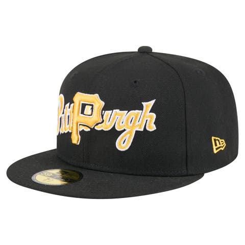 Men's New Era Black Pittsburgh Pirates Overlap 59FIFTY Fitted Hat