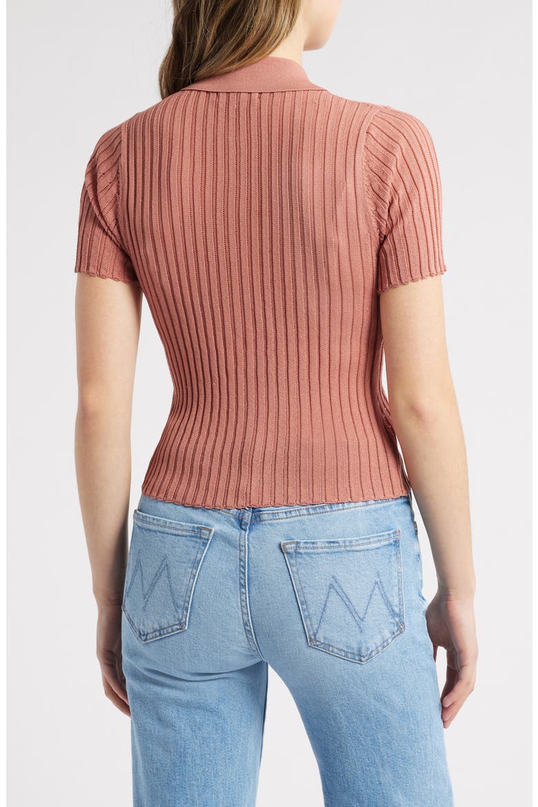 Maya Rib Polo, Alternate, color, ROSE