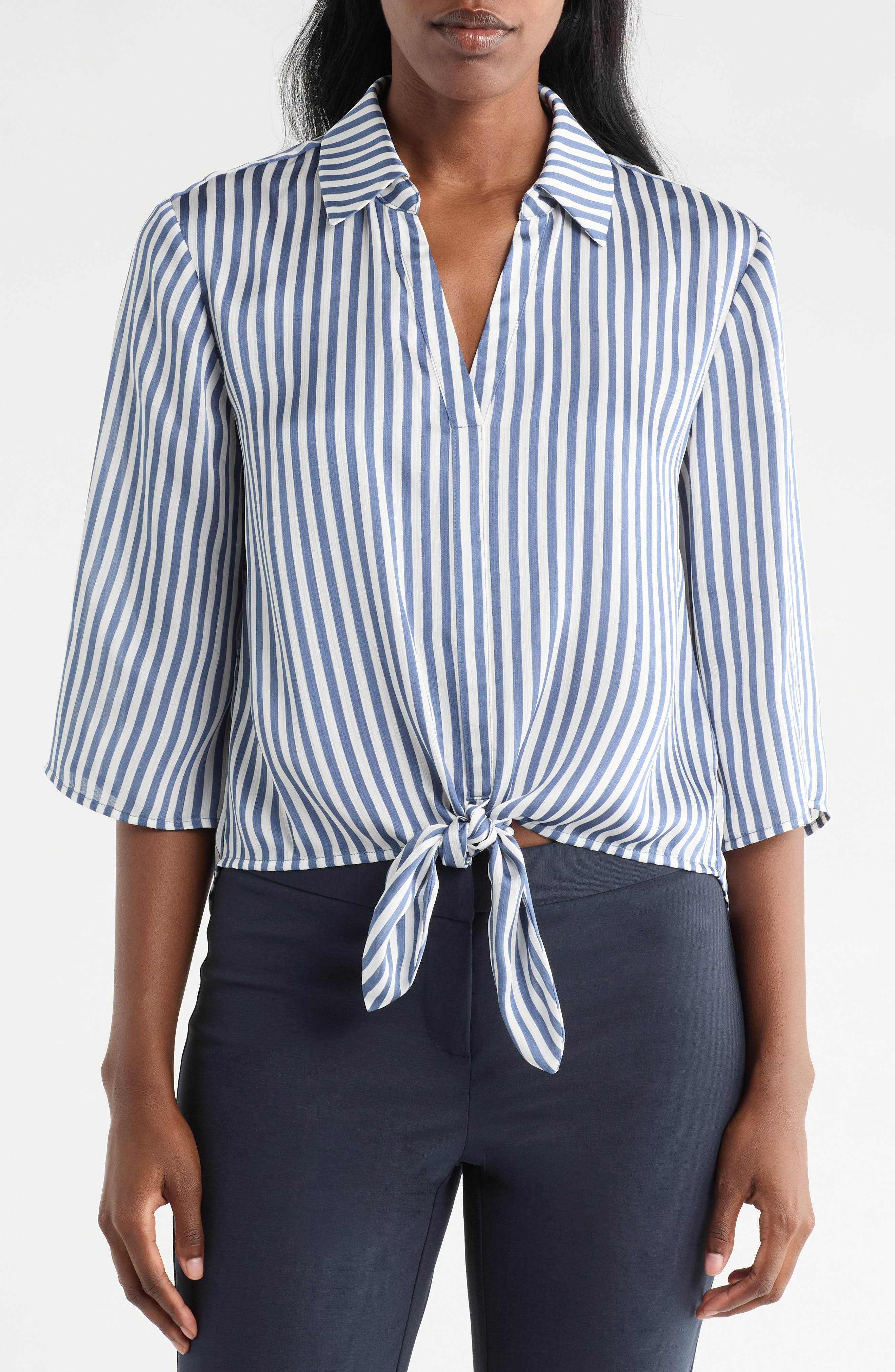 Pleione Print Tie Front Shirt