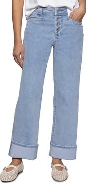 Sanctuary Luna Exposed Button Relaxed Straight Leg Jeans