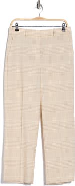 Theory Roswell Plaid Crop Straight Leg Pants