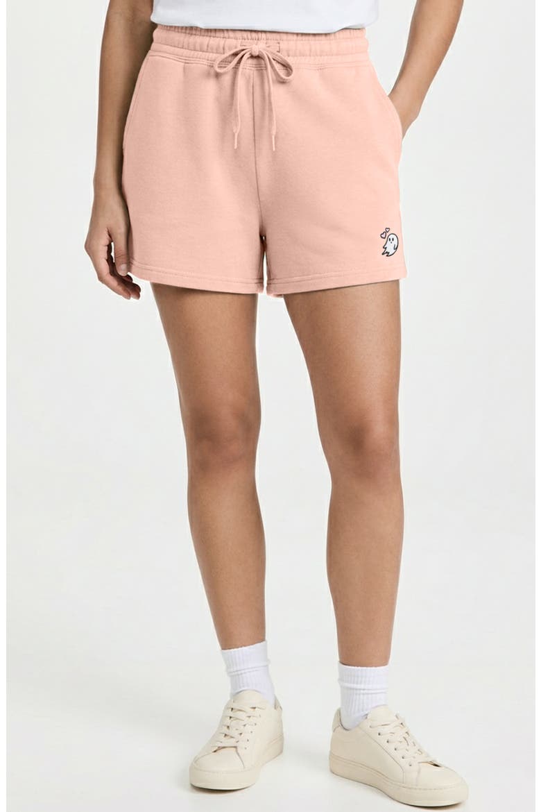 Womens Heartly Ghost Midweight Washed Fleece Shorts, Alternate, color, Blush