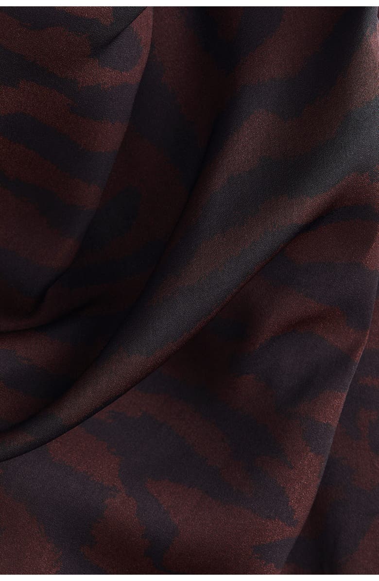 H&M Flared-skirt Cowl-neck Dress, Alternate, color, Dark Brown/Zebra Print