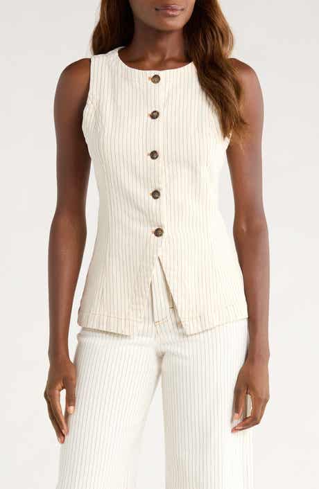 Marine Layer Charlie Stripe Cutaway Vest