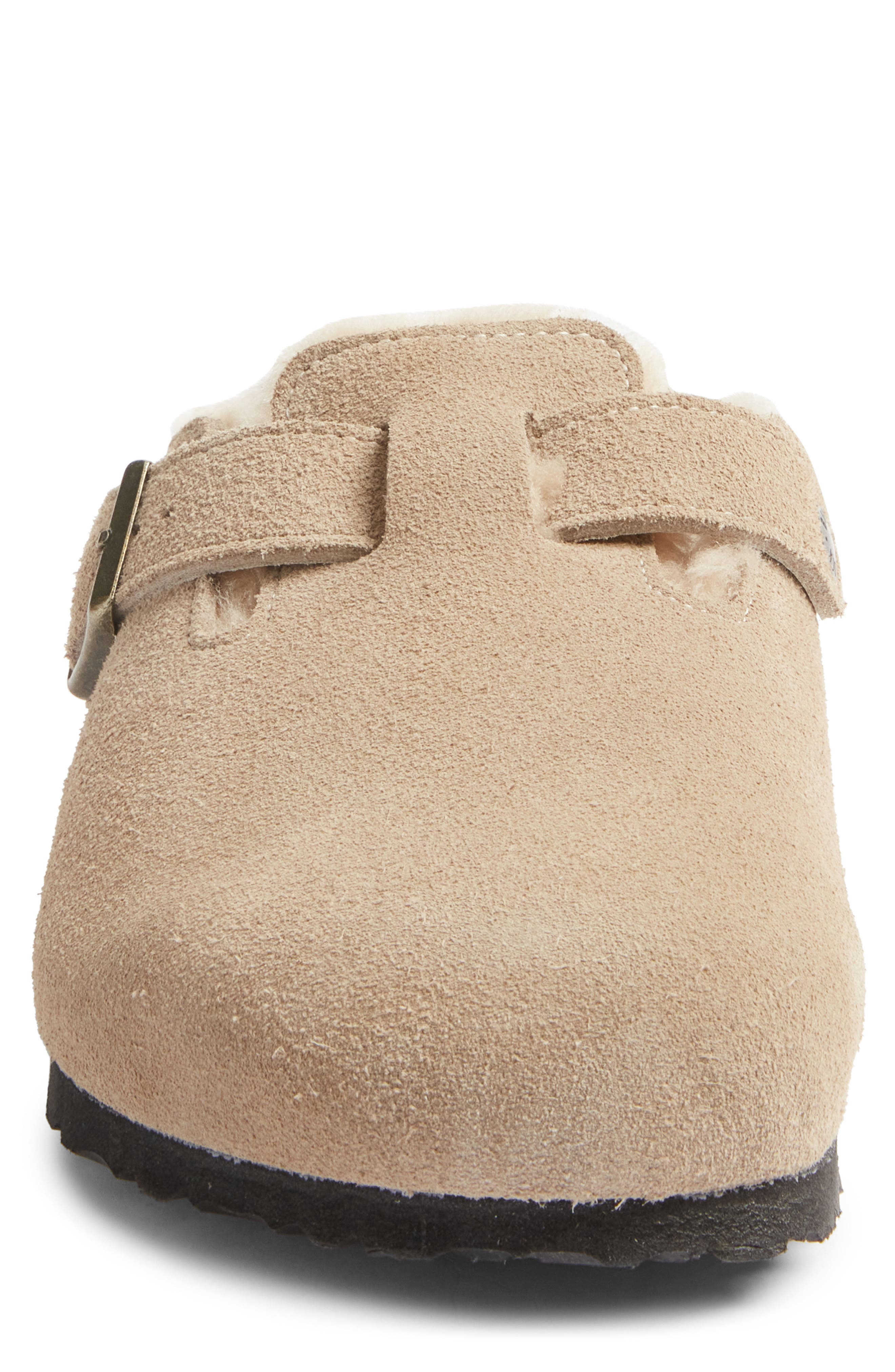 Birkenstock Boston Genuine Shearling Lined Clog, Alternate, color, Taupe
