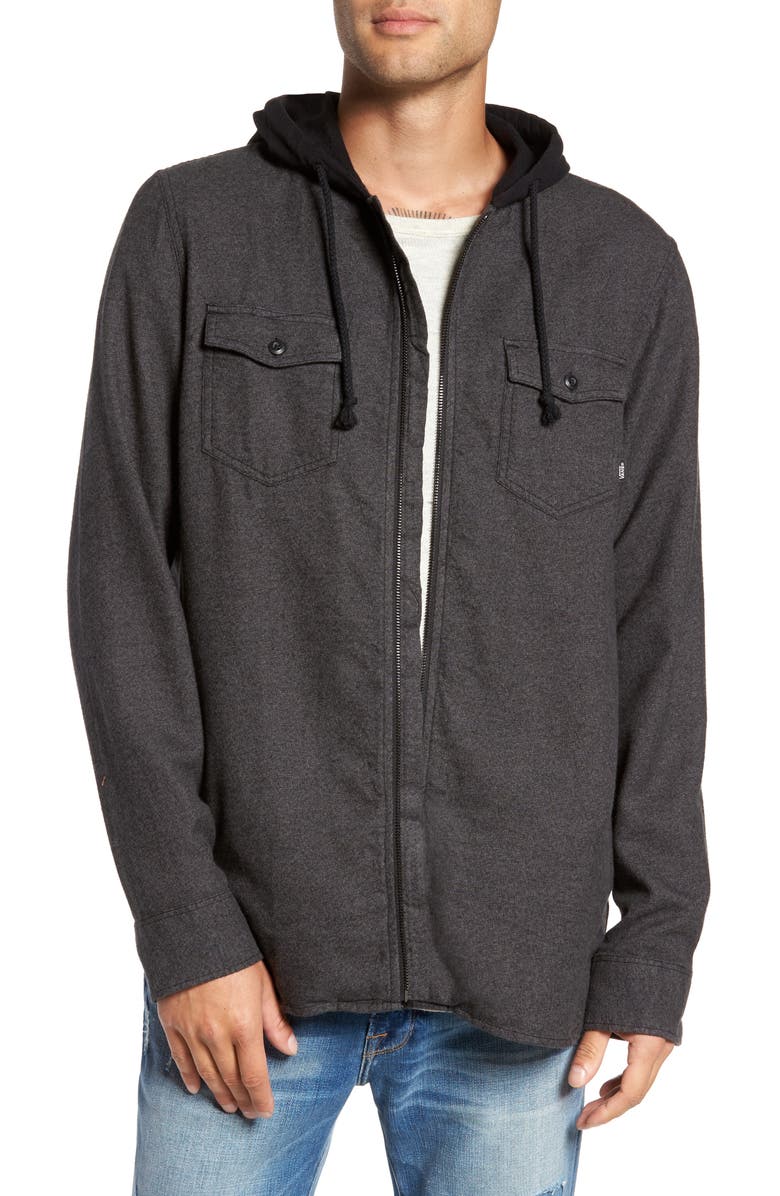 Vans Never Mind Hooded Zip Shirt Jacket, Main, color,