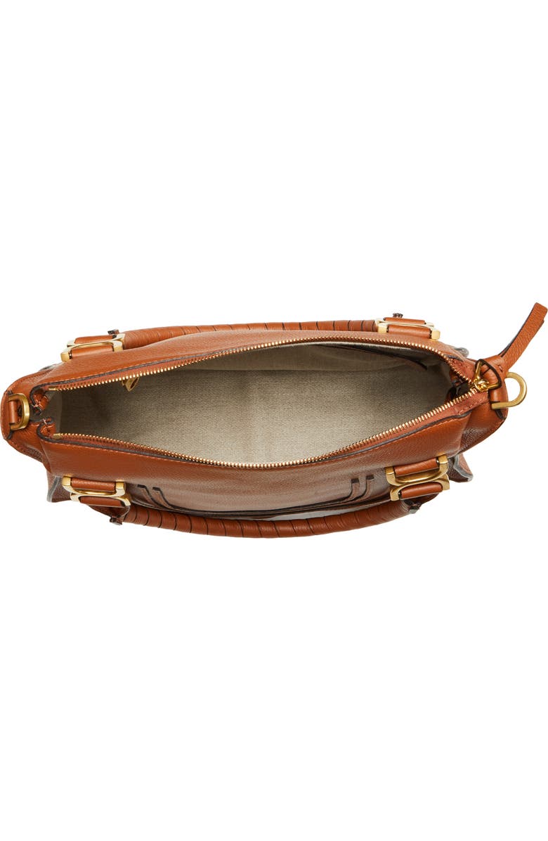 Chloé Medium Marcie Leather Satchel, Alternate, color, Tan