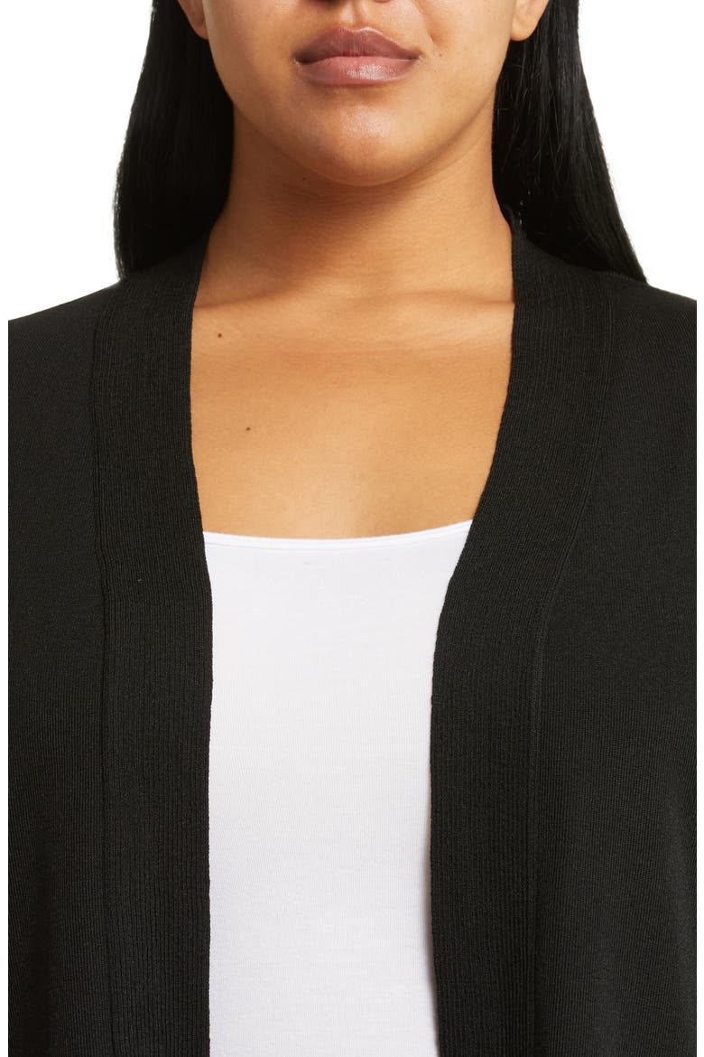 Icon Open Front Sweater, Alternate, color, JONES BLACK