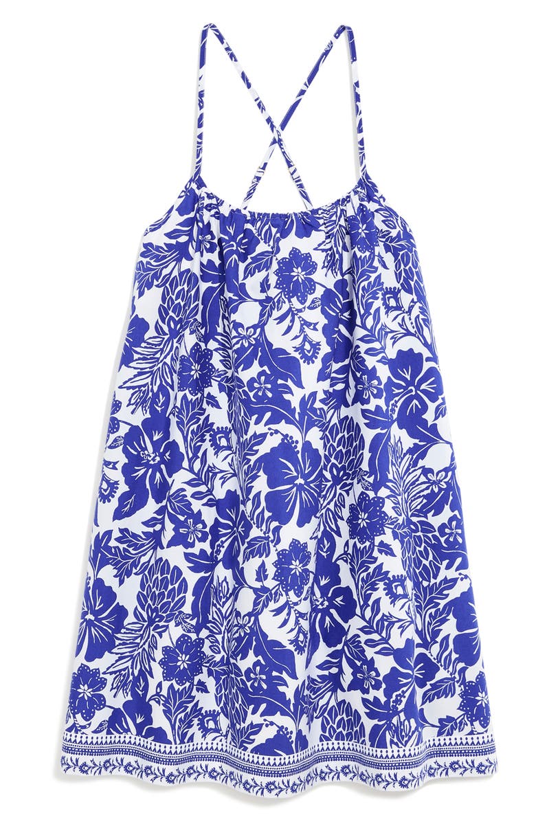 vineyard vines Floral Cotton Blend Cover-Up Dress, Alternate, color, Paradise Print White