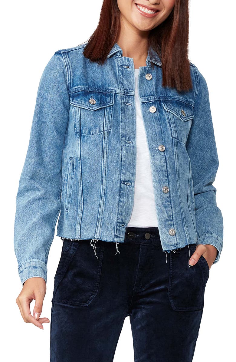 PAIGE Rowan Raw Hem Denim Trucker Jacket, Main, color,